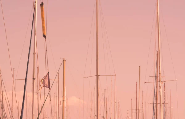 Masts in marina — Stock Photo, Image