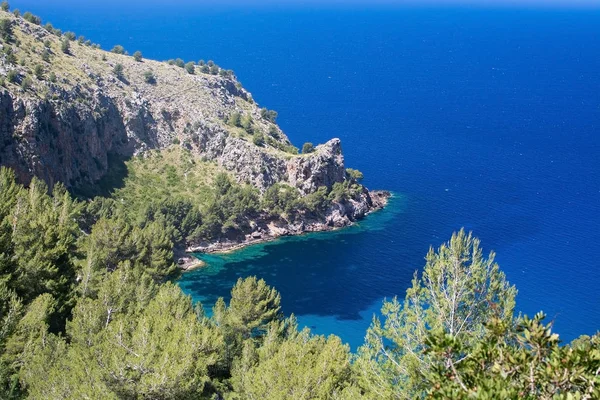 Výhled na moře Mallorca pohoří Tramuntana — Stock fotografie