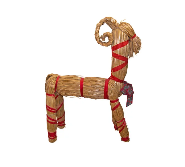 Straw Christmas goat — Stock Photo, Image