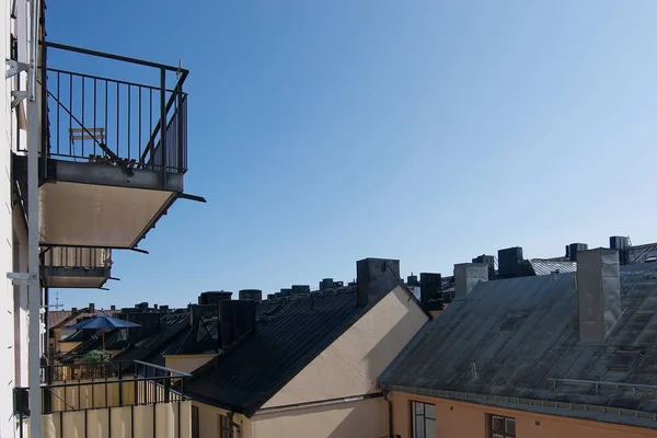 Vista de la azotea y balcones Estocolmo — Foto de Stock