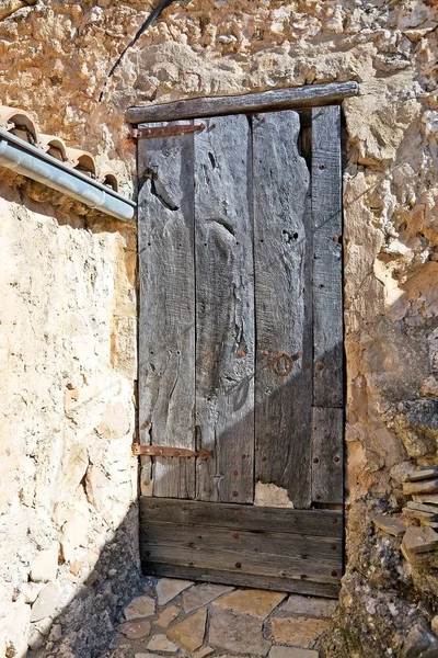 Rustic Wood Door Mallorca Balearic Islands Spain — Stock Photo, Image