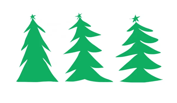 Trois arbres de Noël verts illustration — Photo