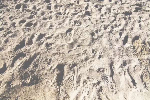 Huellas en arena de playa — Foto de Stock