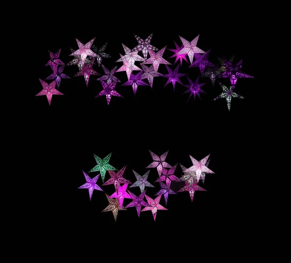 Kleurrijke papieren sterren geïsoleerd — Stockfoto