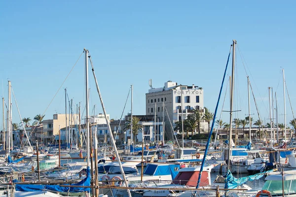 Portixol marina moored boats — Stock Photo, Image