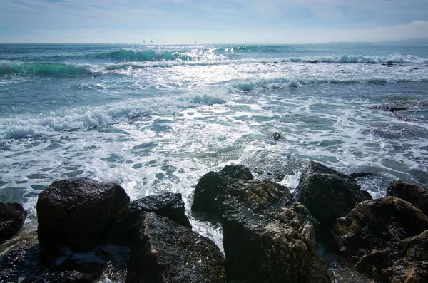 Paysage marin méditerranéen naturel d'hiver — Photo