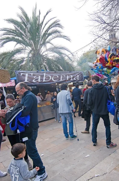 Palma Mallorca Spanien Mars 2018 Balearic Day Festligheter Människor Paella — Stockfoto