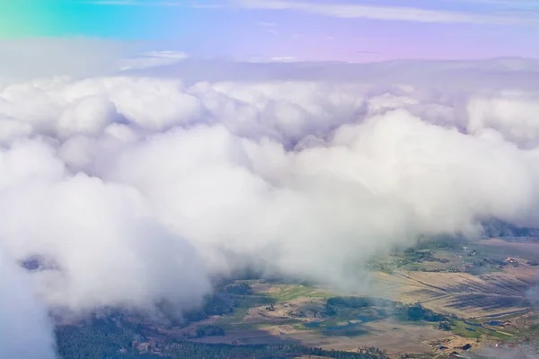 Imagens Voo Com Nuvens Formações Interessantes — Fotografia de Stock