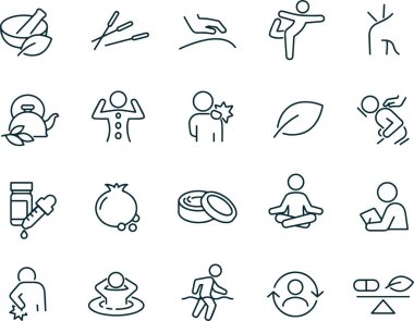 Alternatif Tıp simgeleri vektör tasarım taslağı