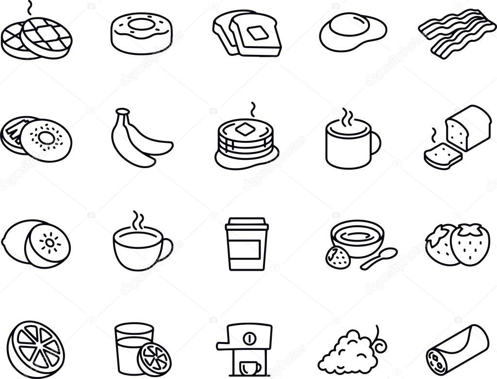 Breakfast icons vector design black and white 