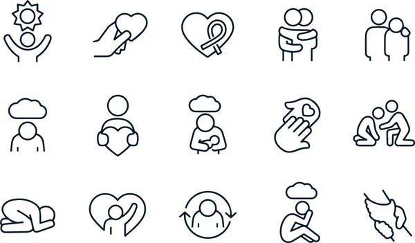 Depression Anxiety Icons — Stock Vector
