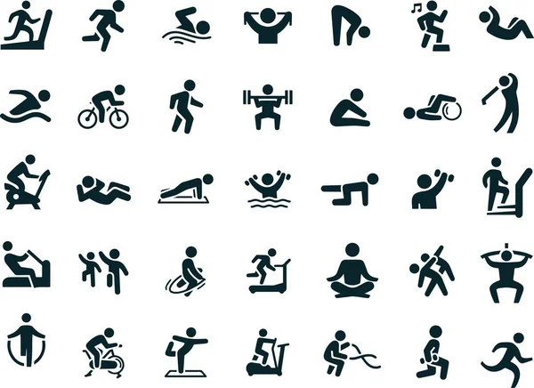 Fitness Methode Icons Vektordesign — Stockvektor