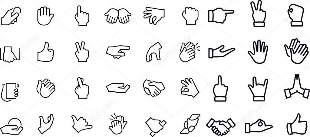 Gesture Icons vector design black and white 