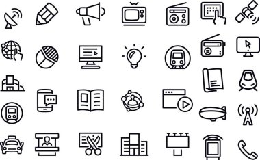 Medya Simgeleri vektör tasarımının reklamı 