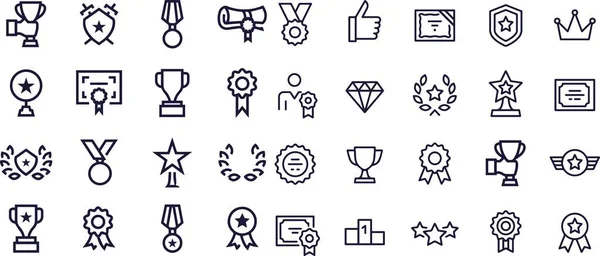 Awards Icons Vector Design Black White — Stock Vector