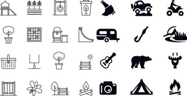 Park Simgeleri Vektör Tasarımı Ayarla 