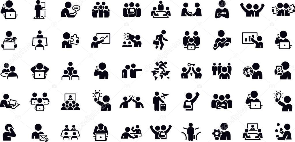 Working Office and Business People icons