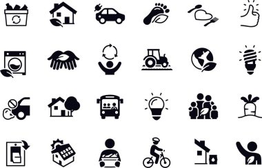 Sürdürülebilir Canlı Simgeler vektör tasarımı 