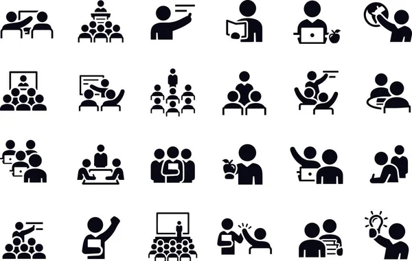 Teachers Professors Instructors Icons — Stock Vector