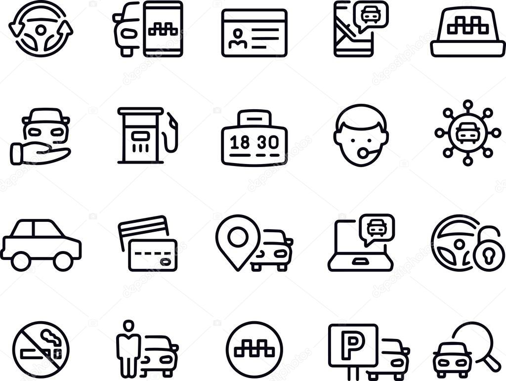 Taxi & Carsharing Icons vector design 