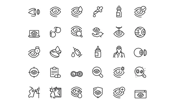 Optometrie Icon Set Vektor Design — Stockvektor