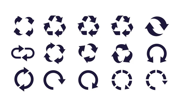 Recycler Icône Set Vectoriel Design — Image vectorielle