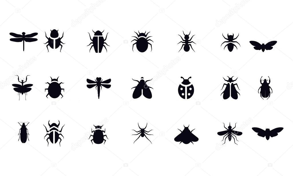 Insect icon set vector design vector design