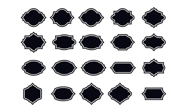 Conjunto Marco Vectorial Blanco Negro — Vector de stock