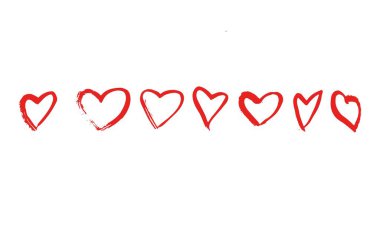 Vektör el kalemi çizilmiş grafik kalp koleksiyonu