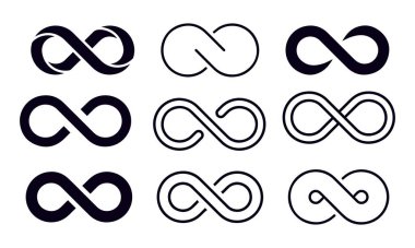 Infinity symbols icon set vector design  clipart