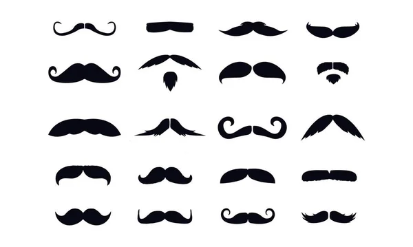 Different Mustache Vector Design — Stock Vector