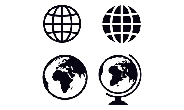 地球球图标集矢量设计 — 图库矢量图片