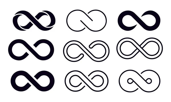 Infinity Symbole Setzen Vektordesign — Stockvektor