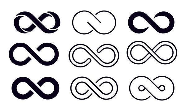 Infinity symbols icon set vector design 