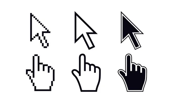 Mouse Cursor Ícones Design Vetorial — Vetor de Stock