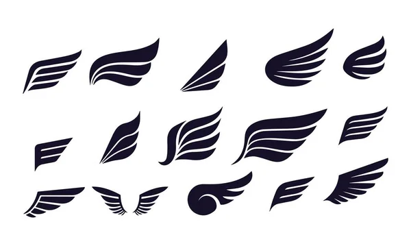 Wings Icons Vector Design Black White — Stock Vector