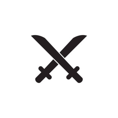 Kılıç simgesi. Dövüş tasarımı vektör illüstrasyonu. hançer vektör simgesi