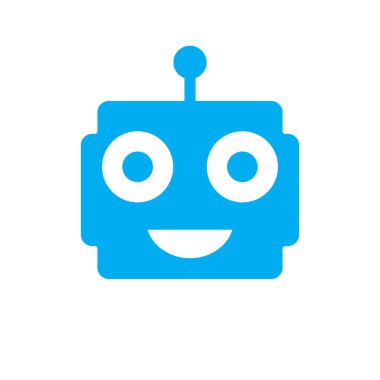 Robot logo şablonu vektör ikonu tasarımı. düz simge vektör çizimi