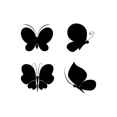 Kelebek simgeleri vektör resimlemesini ayarla