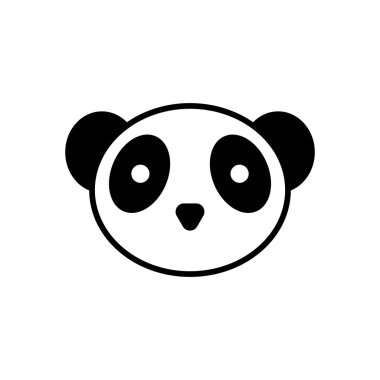 Panda kafası. Vektör panda ikonu. izole edilmiş, beyaz arkaplan