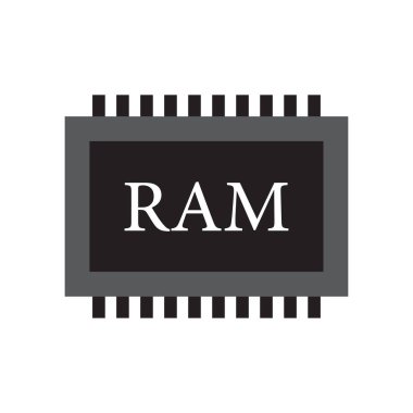 Bellek simge vektör, beyaz arka plan üzerinde izole Ram simge vektör