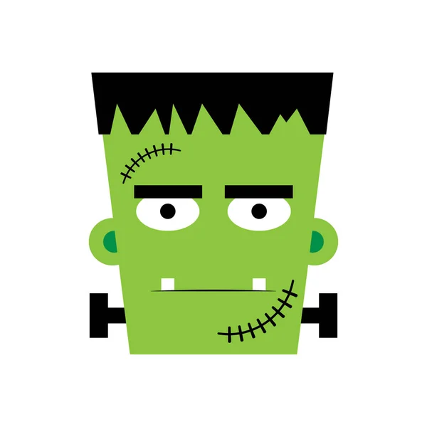 Halloween Frankenstein ilustración vectorial. Frankenstein cara . — Archivo Imágenes Vectoriales