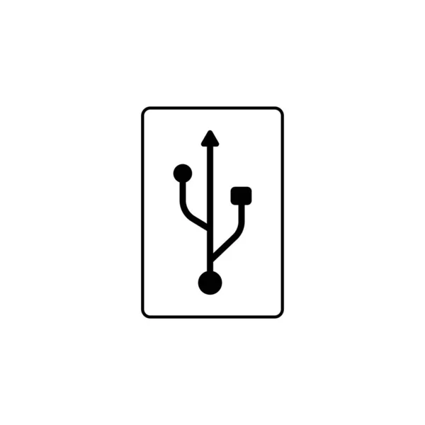 Ícone de símbolo USB isolado. Design plano. Ilustração vetorial — Vetor de Stock