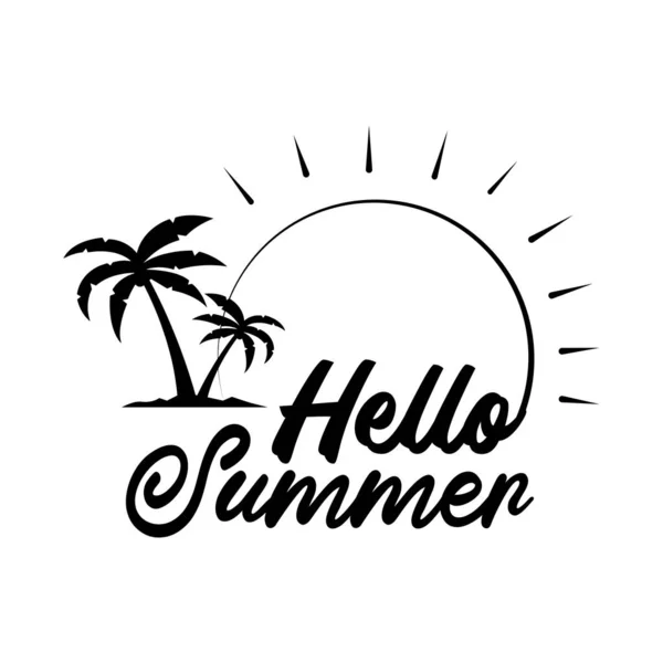 Γεια σας το καλοκαίρι. Βούρτσα γράμματα σύνθεση. — Διανυσματικό Αρχείο
