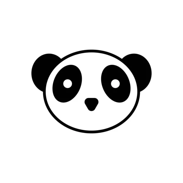 Pandakopf. Vektor-Panda-Symbol. isolierter, weißer Hintergrund — Stockvektor