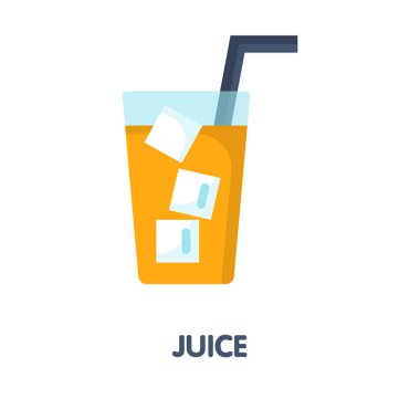 Beyaz arkaplanda meyve suyu yassı ikon tasarımı vektör illüstrasyonu.10