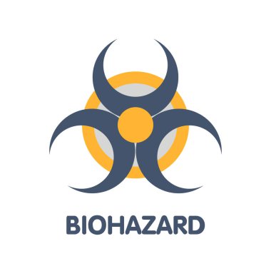 Beyaz arkaplan epinefrin üzerinde Simge Biohazard düz biçim ikon tasarımı çizimi. 10