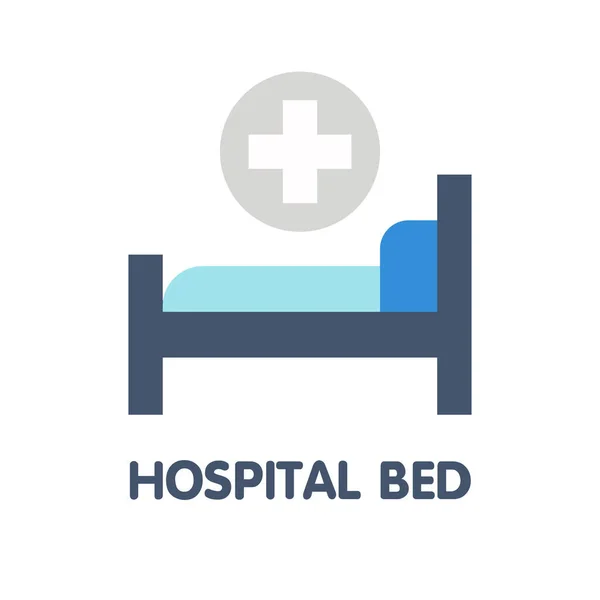 Ilustração Design Estilo Ícone Cama Hospital Fundo Branco Eps —  Vetores de Stock