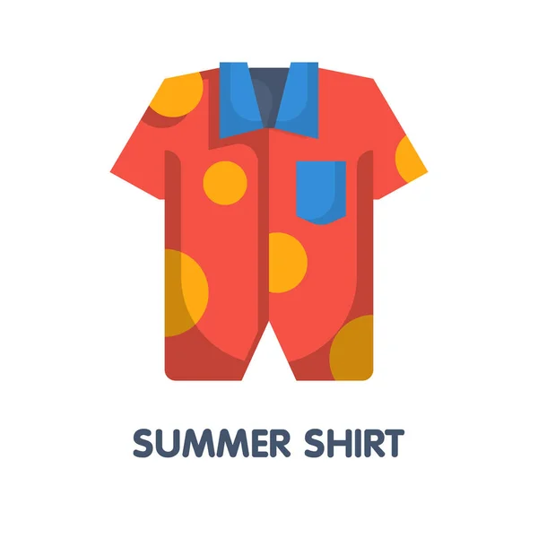Camisa Verão Colorido Verão Design Ícone Plana — Vetor de Stock