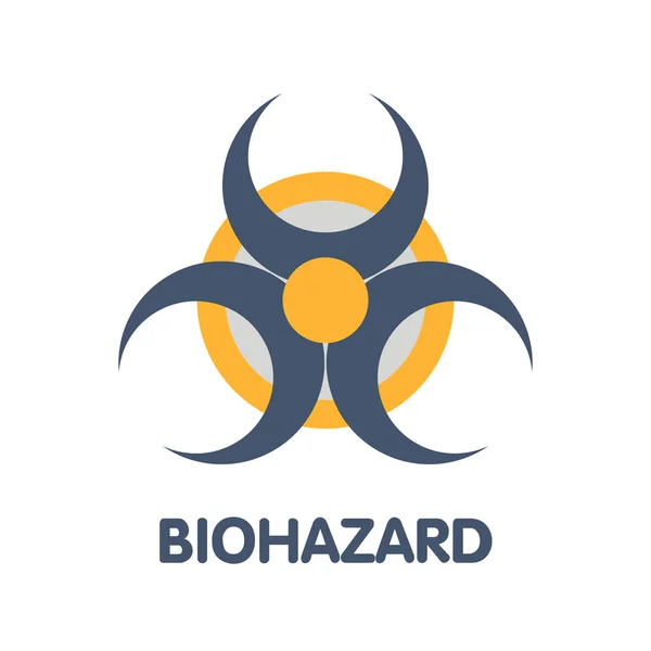 アイコン BiohazardフラットスタイルアイコンデザインイラストOn White Background Eps — ストックベクタ